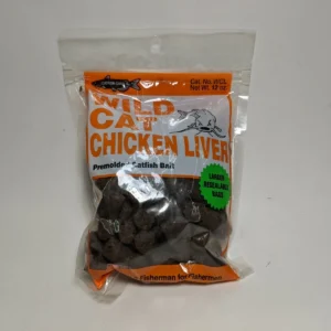 Catfish Charlie Wild Cat Pre Molded Chicken Liver Dough Bait in Resealable Bag