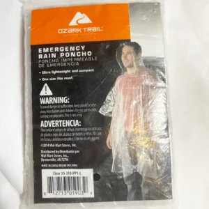 Ozark Trail Hooded Emergency Poncho - Clear, One Size