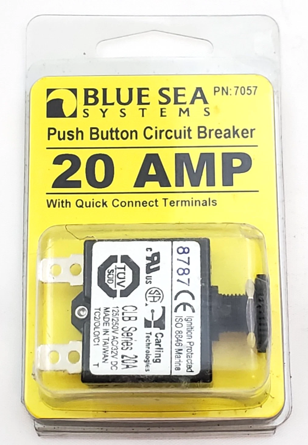BLUE SEA SYSTEMS PUSH BUTTON CIRCUIT BREAKER 20 AMP