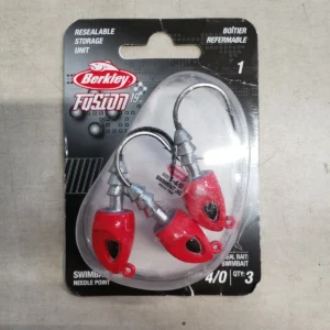 Berkley 1/4-4/0-RD Fusion19 Swimbait Jig Head Hook Red 3pk
